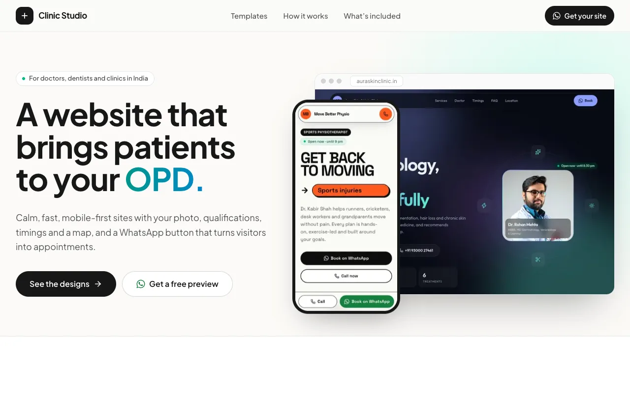 Clinic Studio live site