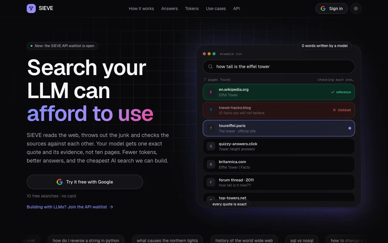 SIEVE live site